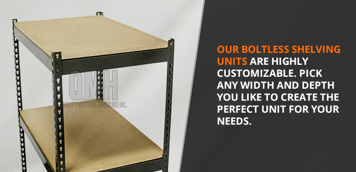 top view of boltless shelving unit